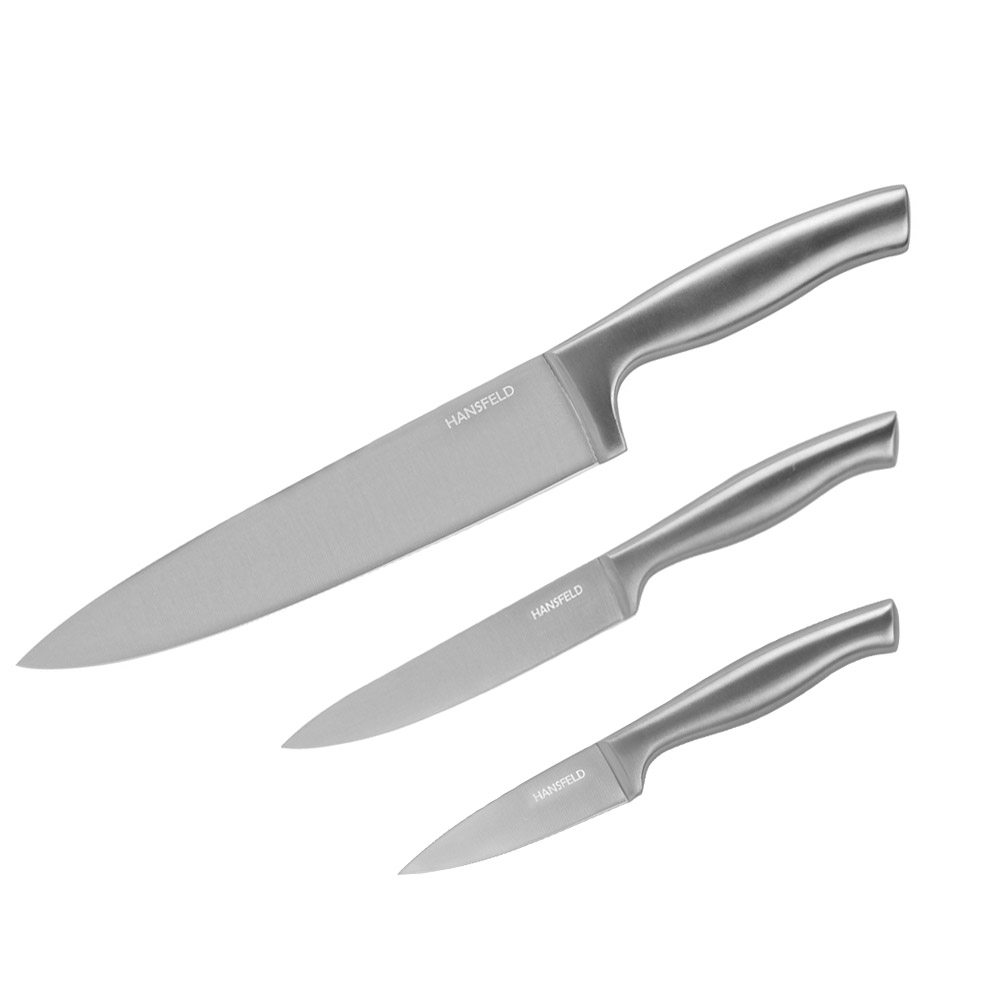 Набор кухонных ножей HANSFELD Aurora 3шт овощной, универсальный, поварской