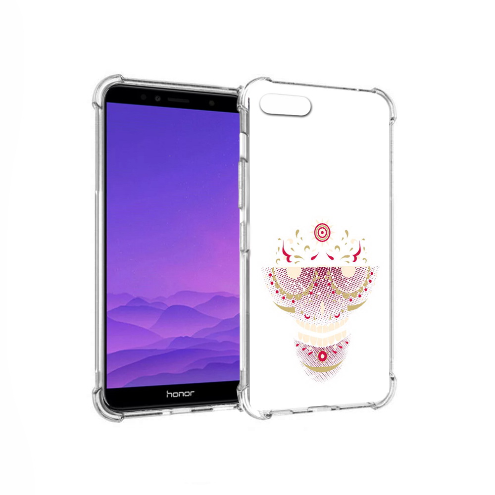 Чехол MyPads Tocco для Honor 7A карнавальный скелет абстракция (PT111206.25.386)