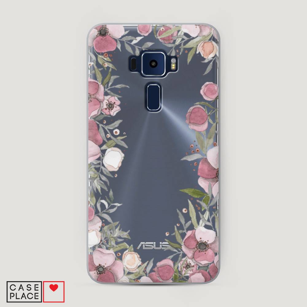 фото Чехол awog "розовая цветочная рамка" для asus zenfone 3 ze552kl