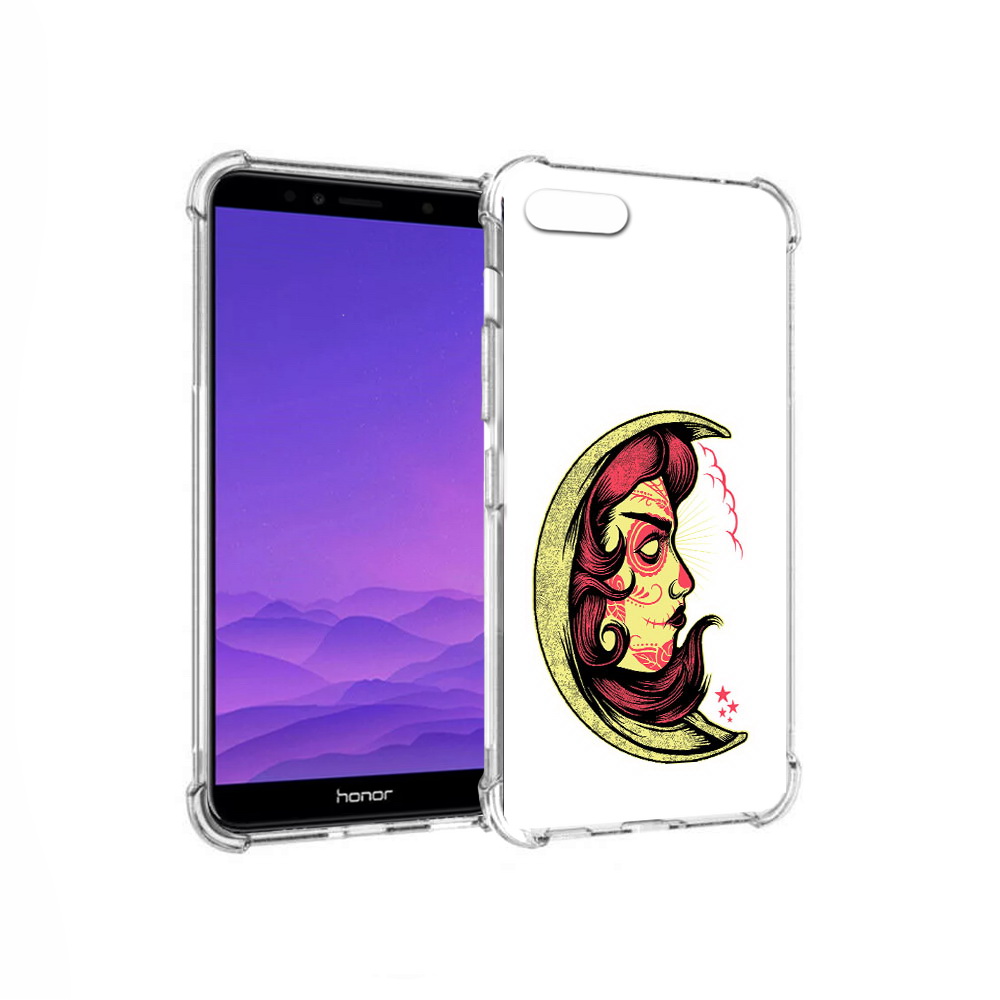 

Чехол MyPads Tocco для Honor 7A желтый полумесяц с лицом девушки (PT111206.25.346), Прозрачный, Tocco