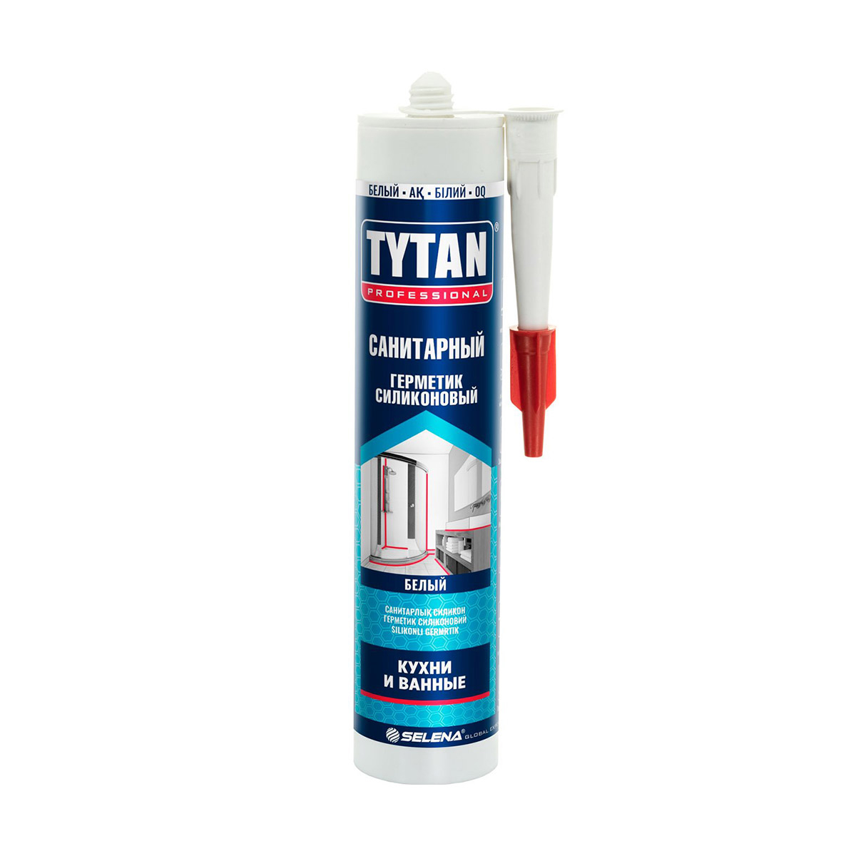 Герметик Tytan Professional силиконовый санитарный , 280 мл, белый набор ведер fantom professional