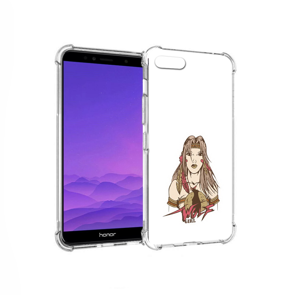 

Чехол MyPads Tocco для Honor 7A девушка волк (PT111206.25.306), Прозрачный, Tocco