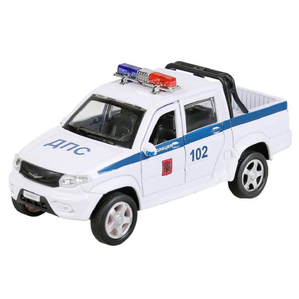 

Металлическая модель Технопарк УАЗ Pickup. Полиция белый 298709-PICKUP-P-WH-xD2