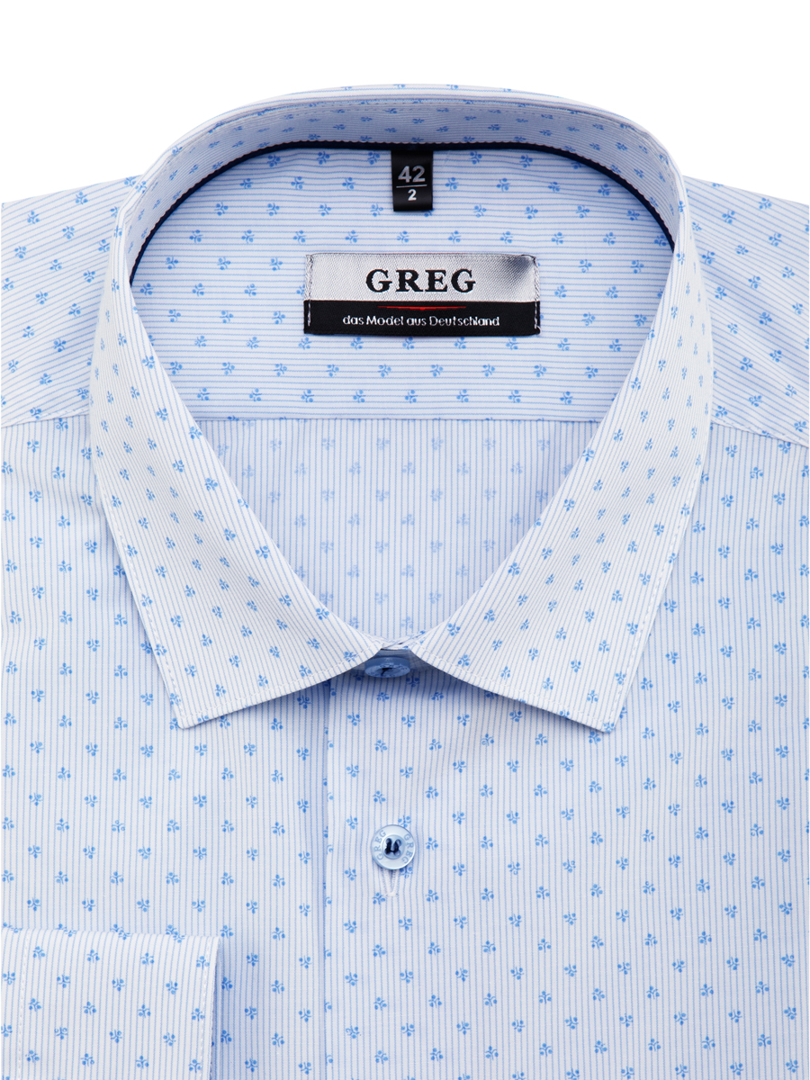 

Рубашка мужская Greg 00-00004211 голубая 40, Голубой, 00-00004211