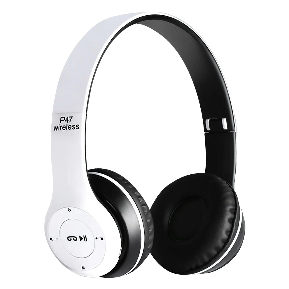 

Беспроводные наушники P47 5.0+EDR Wireless bluetooth белые с чёрным, P47 5.0+EDR