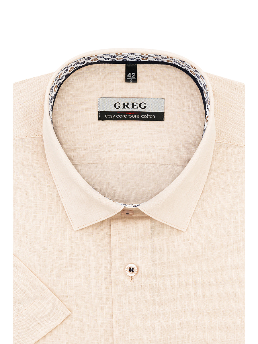 

Рубашка мужская Greg 00-00001579 бежевая 39, Бежевый, 00-00001579