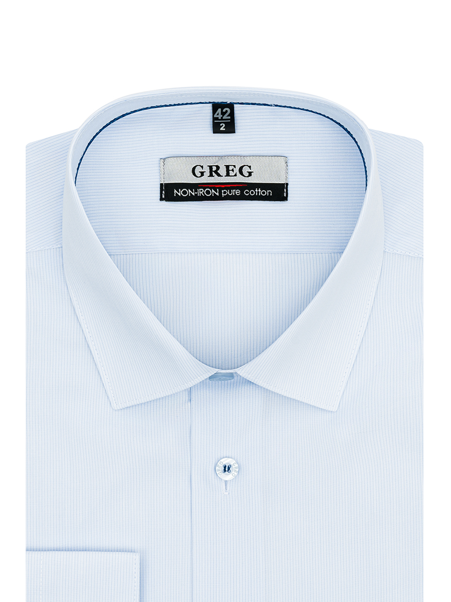 

Рубашка мужская Greg 00-00001357 голубая 44, Голубой, 00-00001357