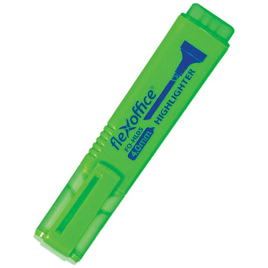 Маркер текстовыделитель FlexOffice Зелёный 1-4мм