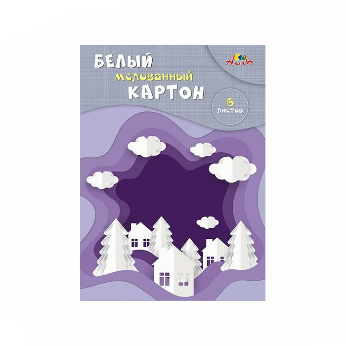 

Картон белый КТС А4 6л Белый пейзаж мелованный папка 230г/м2, 1781990