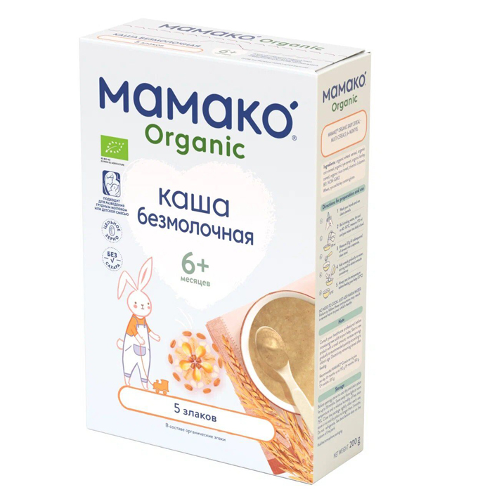 фото Каша безмолочная мамако organic 5 злаков с 6 мес. 2920