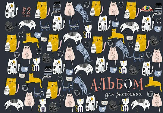 Альбом для рисования Апплика 32л  А4 Прикольные кошки