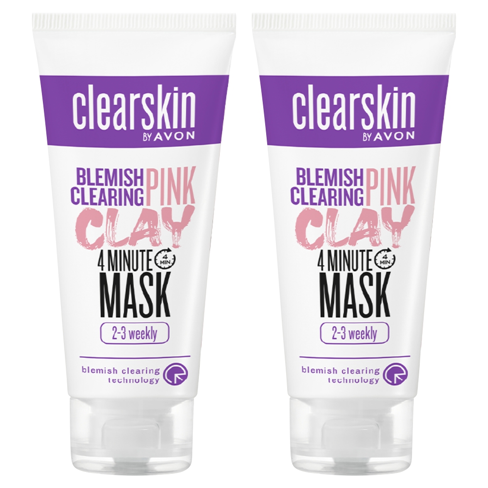 Комплект Avon Розовая глиняная маска для лица Clearskin для проблемной кожи 75 мл 2 шт 809₽