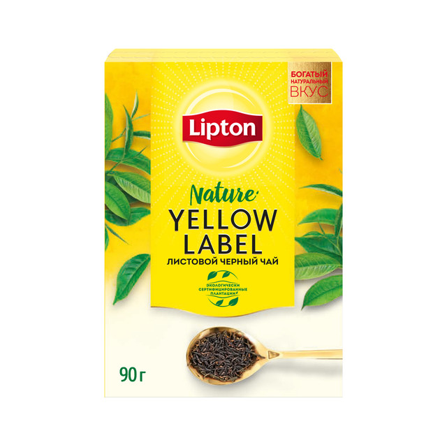 фото Чай липтон черный yellow label bl loose tea листовой 90 гр lipton