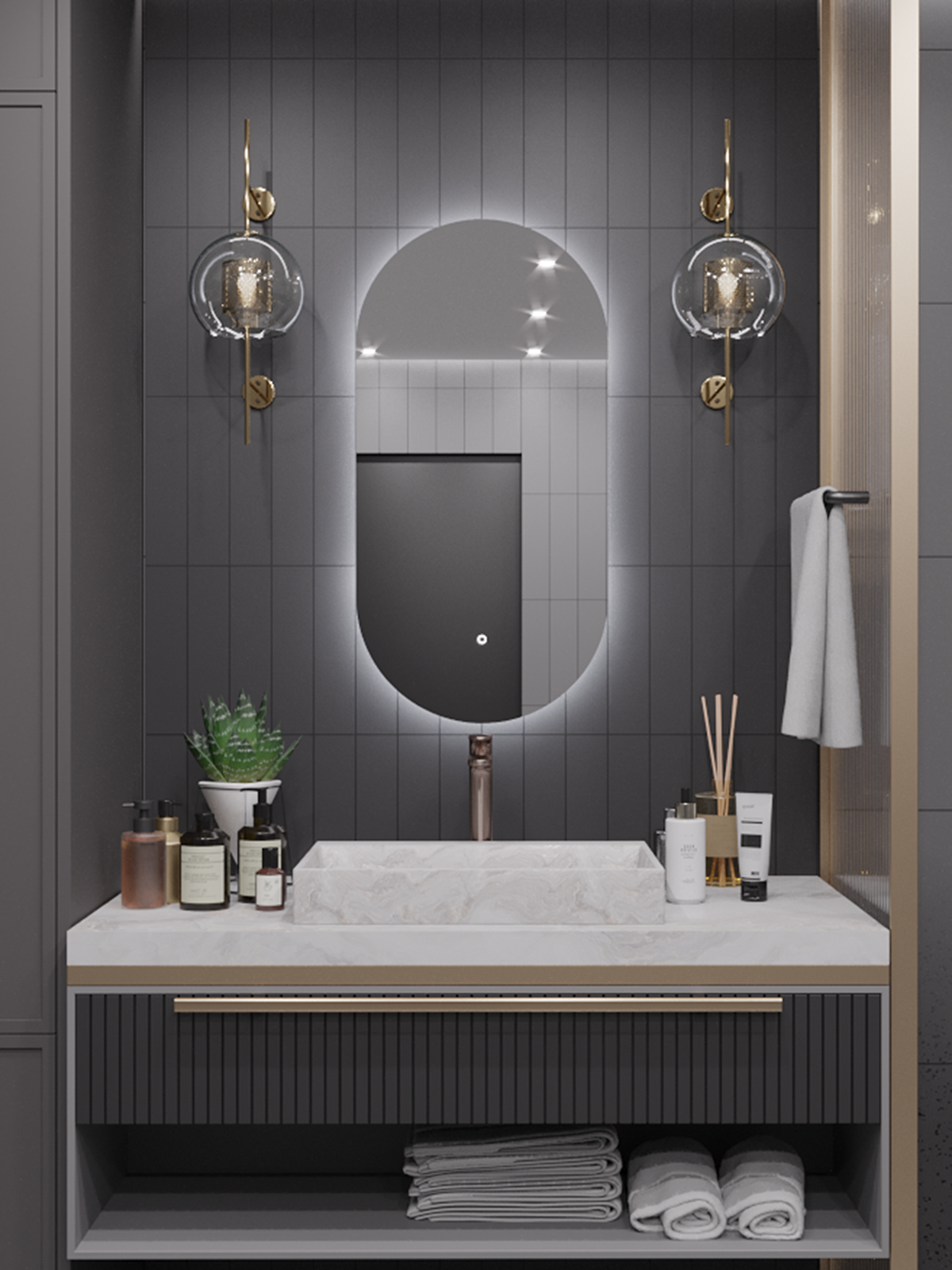 Зеркало OLV Slavio Maluchini для ванной с холодной LED-подсветкой 120х60 см