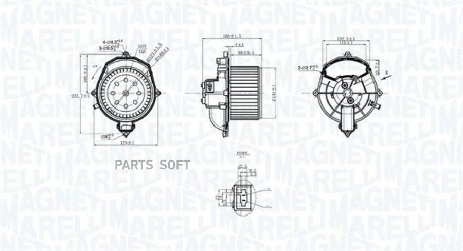 MAGNETI MARELLI 069412266010 Мотор вентилятора отопителя (печки) 1шт