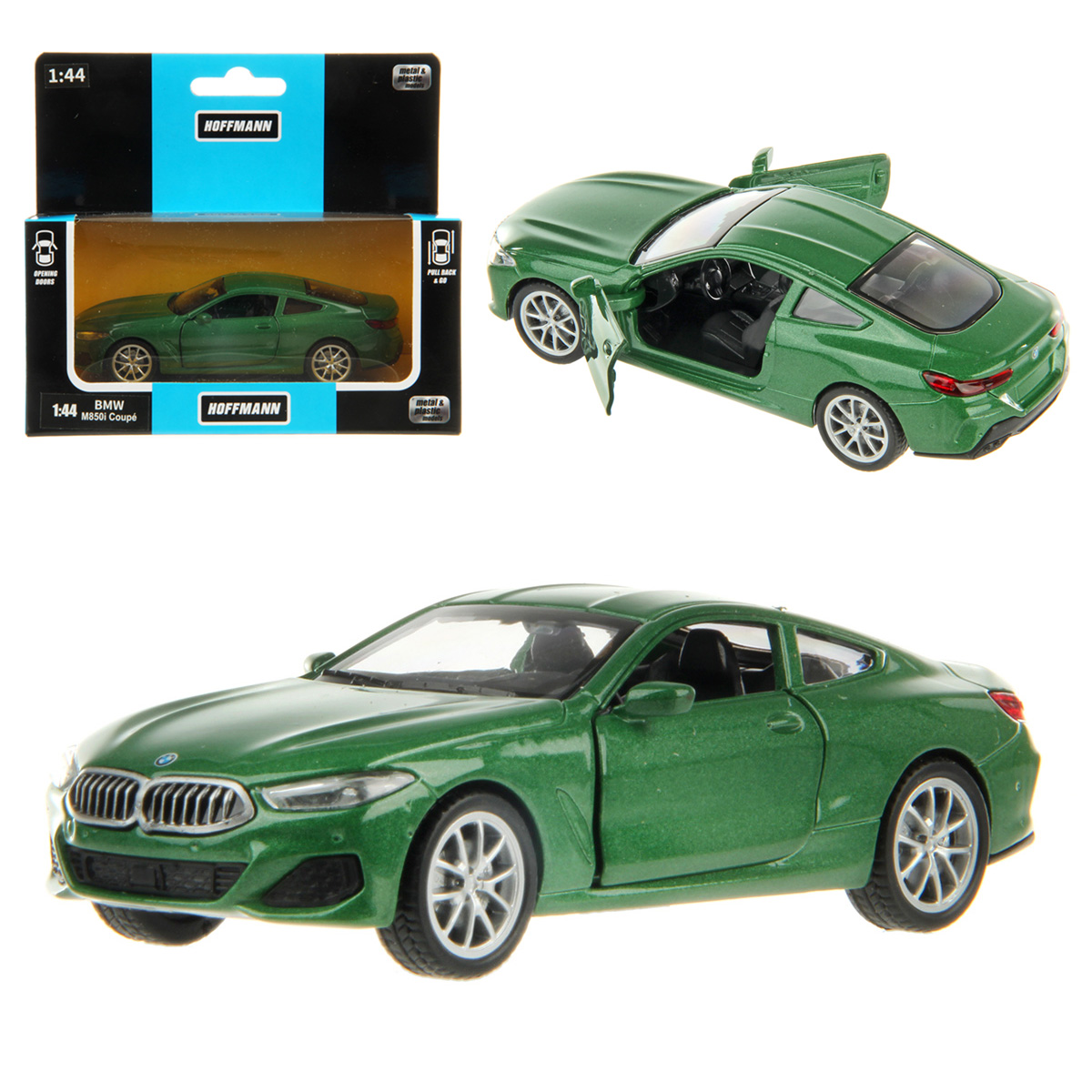 Машина металлическая Hoffmann 1:44 BMW M850i зеленая инерция