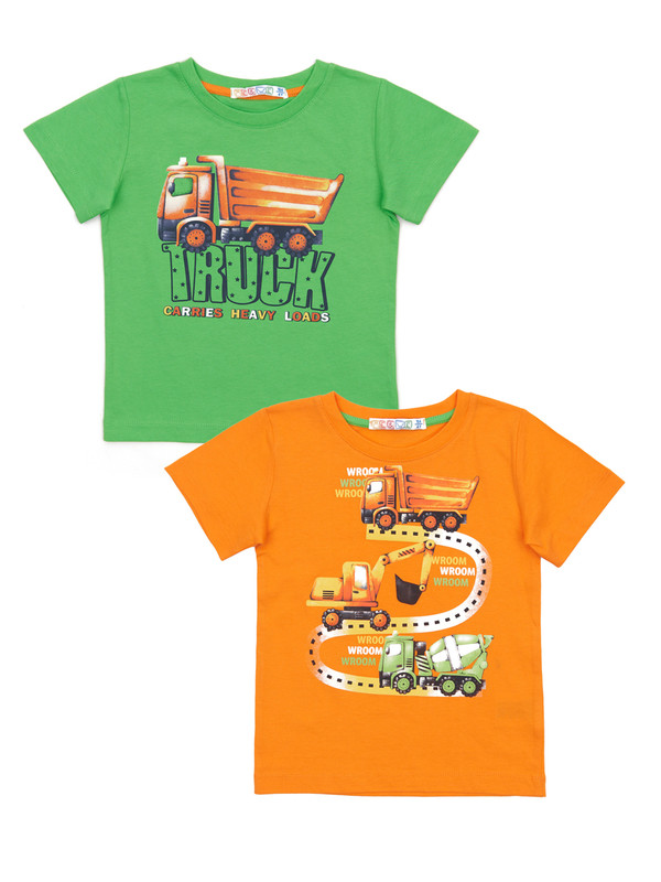 Футболка детская Me&We KB223-J702-404, оранжевый, зеленый, 98 сарафан трикотажный африка оранжевый