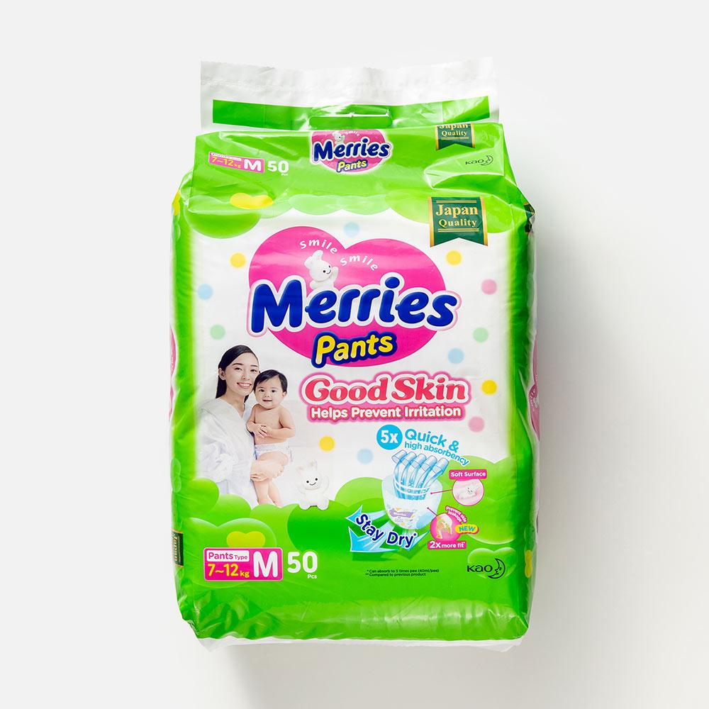 фото Подгузники-трусики merries good skin m 7-12 кг, 50 шт