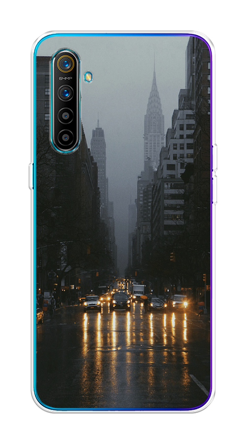 

Чехол на Realme XT "Дождливый Нью Йорк", Черный;серый, 251450-1