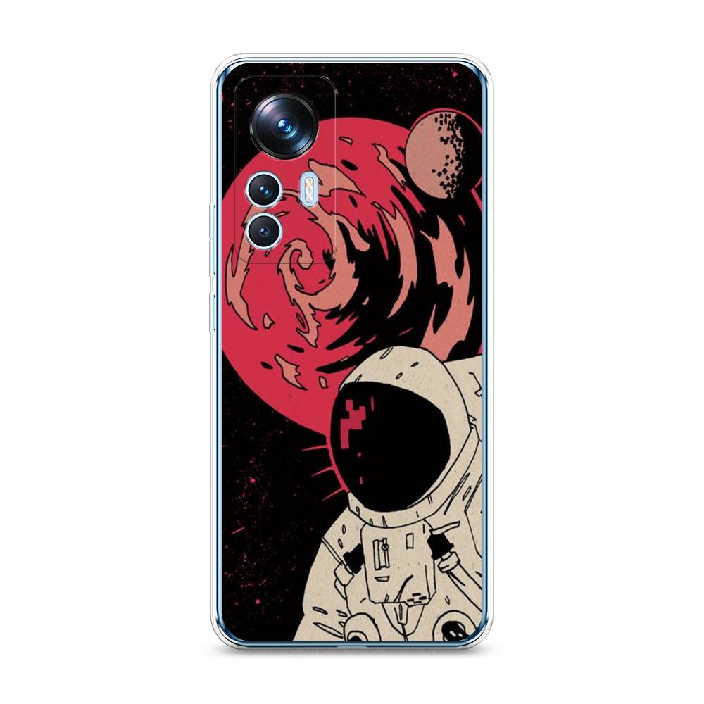 

Чехол на Xiaomi 12T "Космонавт возле Марса", Черный;красный, 316650-2