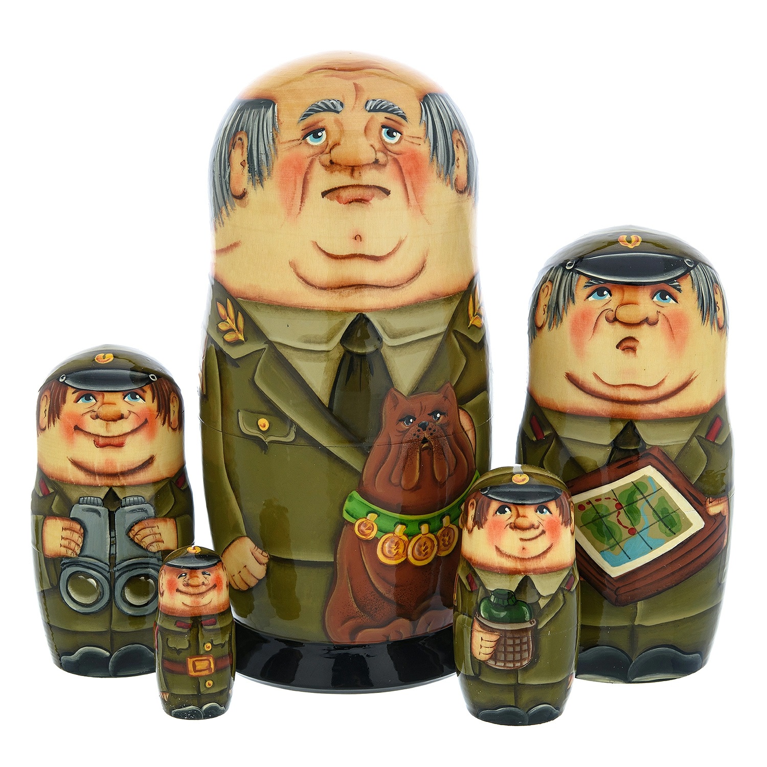 

Матрешка "Генерал" 5 мест, Разноцветный