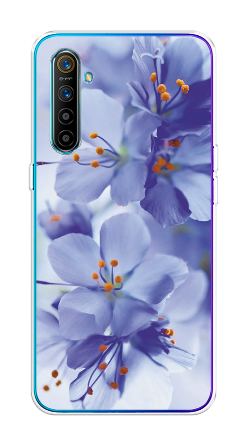 

Чехол на Realme XT "Фиолетовые цветки", Фиолетовый;синий, 251450-1