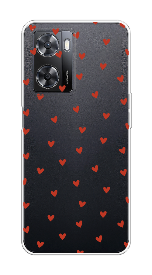 

Чехол на Oppo A57 4G/A77 4G/A77s 4G/A57s "Red hearts", Красный;прозрачный, 2511950-1