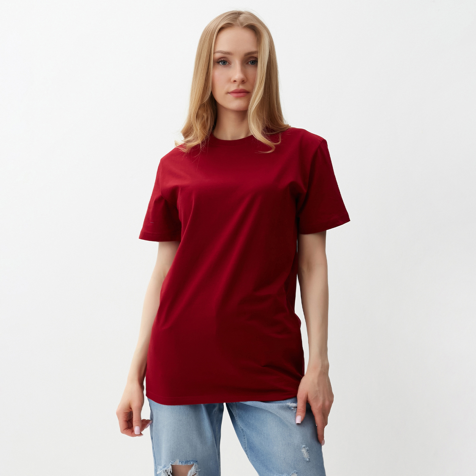 

Футболка женская NoBrand ATA collection бордовая 44 RU, Бордовый, ATA collection