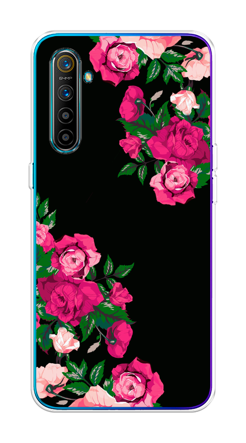 

Чехол на Realme XT "Розы фуксия", Черный;розовый;зеленый, 251450-1