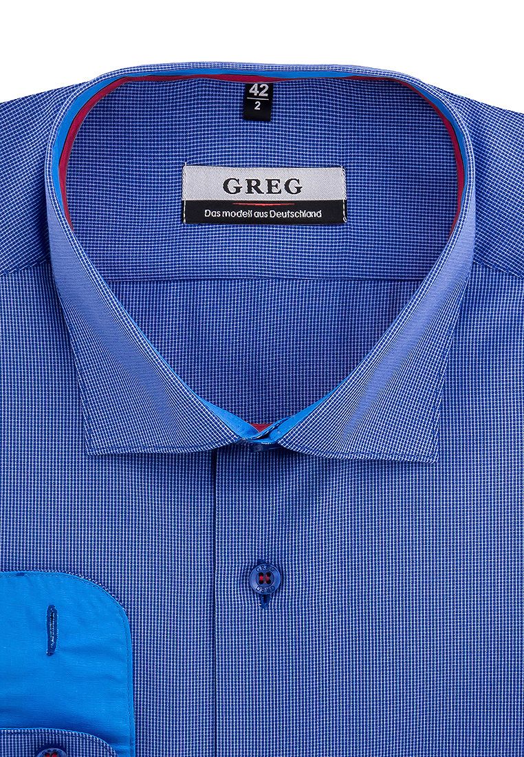 

Рубашка мужская Greg 01-00010195 синяя 44, Синий, 01-00010195
