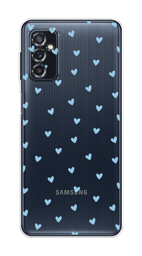

Чехол на Samsung Galaxy M52 "Голубые сердечки паттерн", Голубой;прозрачный, 2104350-1