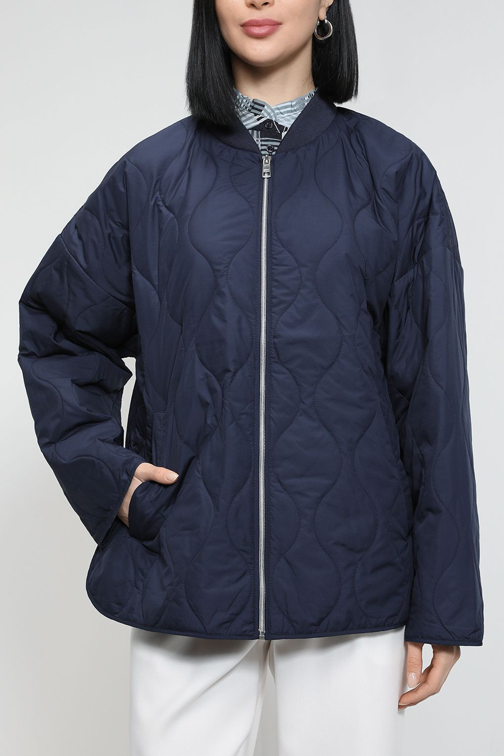 

Куртка женская Esprit Casual 013EE1G366 синяя L, Синий, 013EE1G366