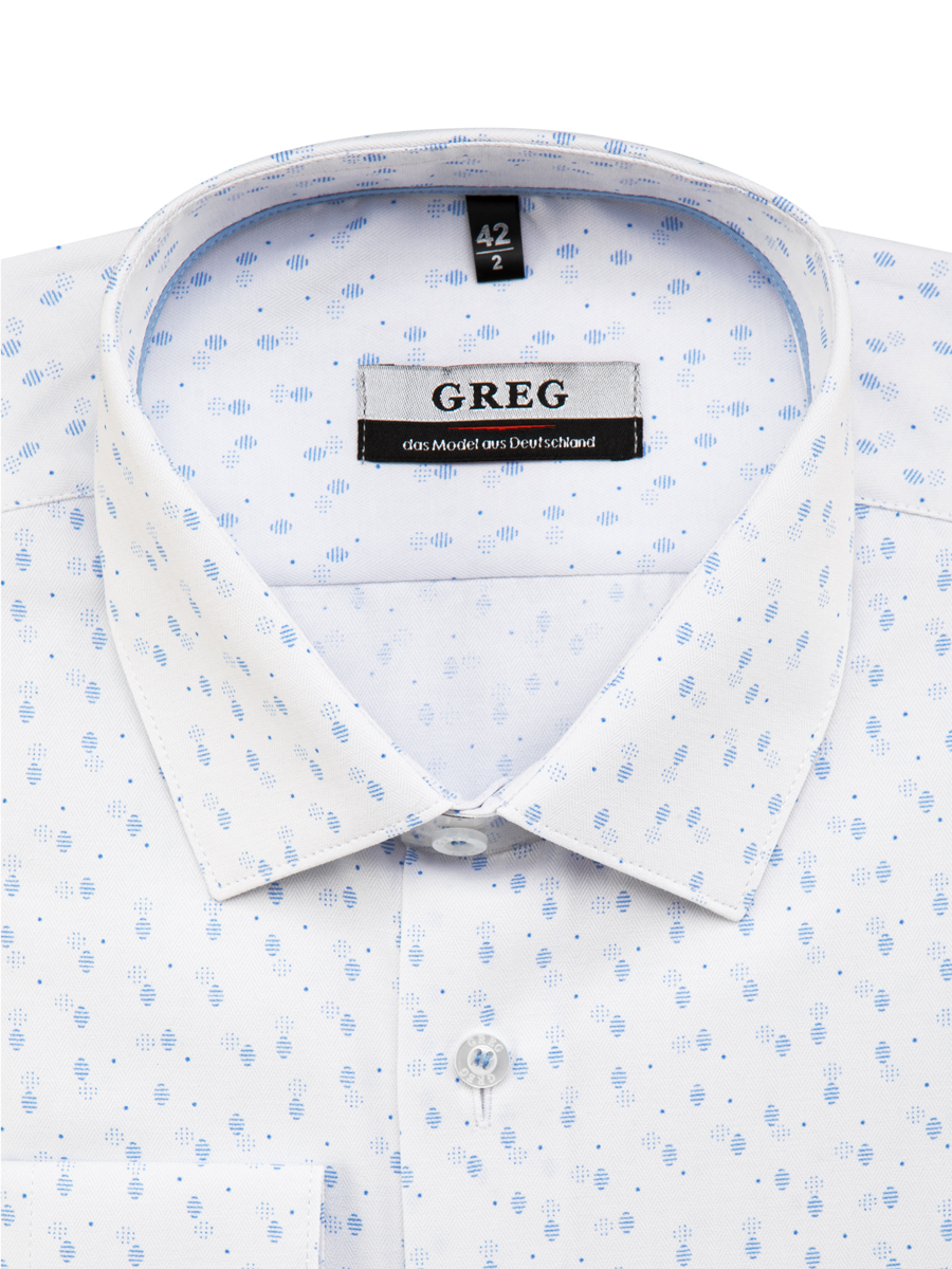 

Рубашка мужская Greg 00-00004147 белая 44, Белый, 00-00004147