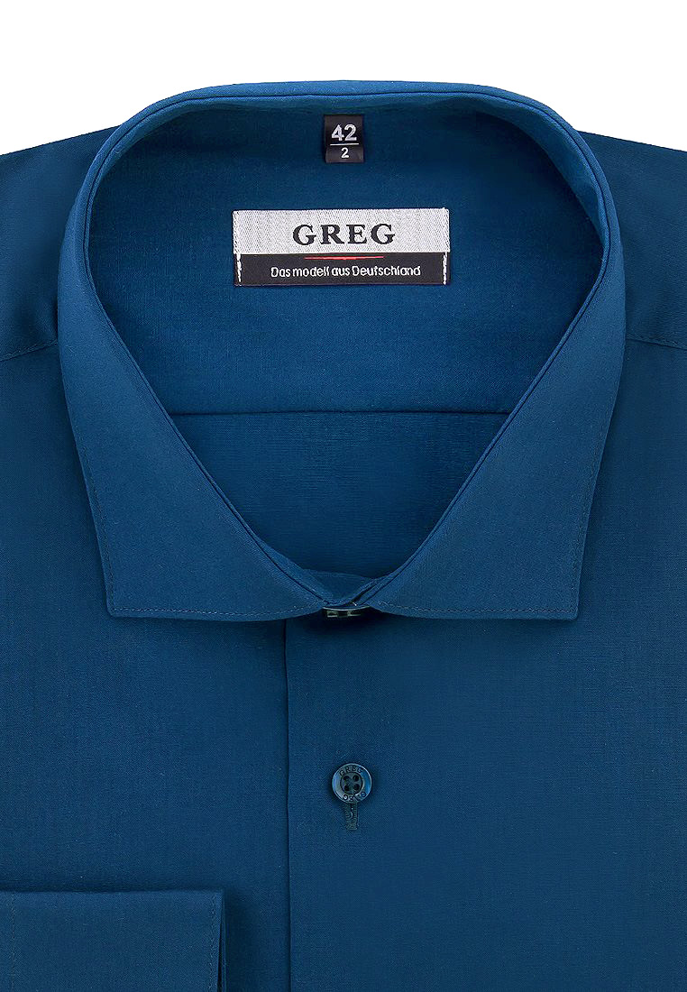 

Рубашка мужская Greg 01-00007980 синяя 44, Синий, 01-00007980
