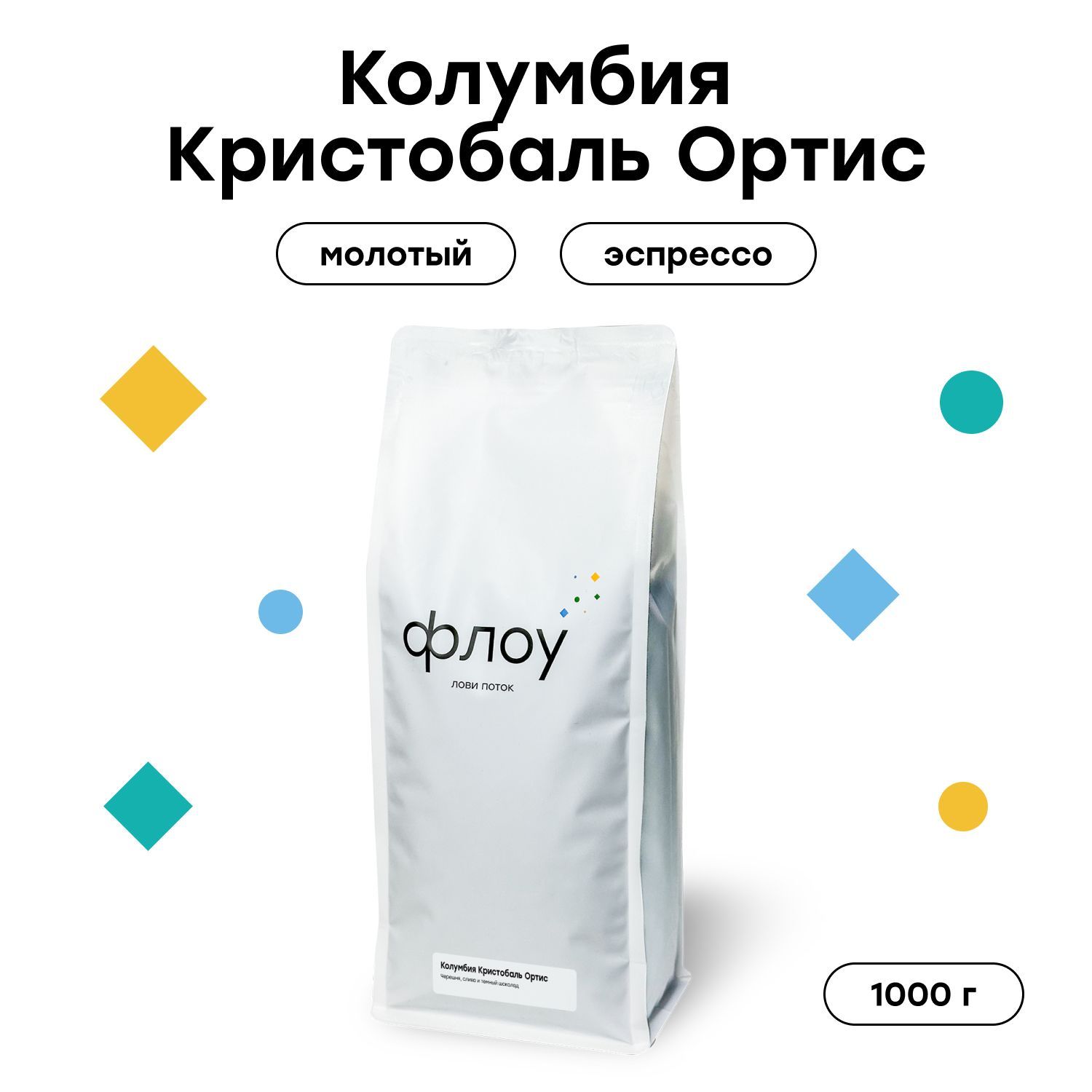 Кофе молотый ФЛОУ Колумбия Кристобаль Ортис 200 г