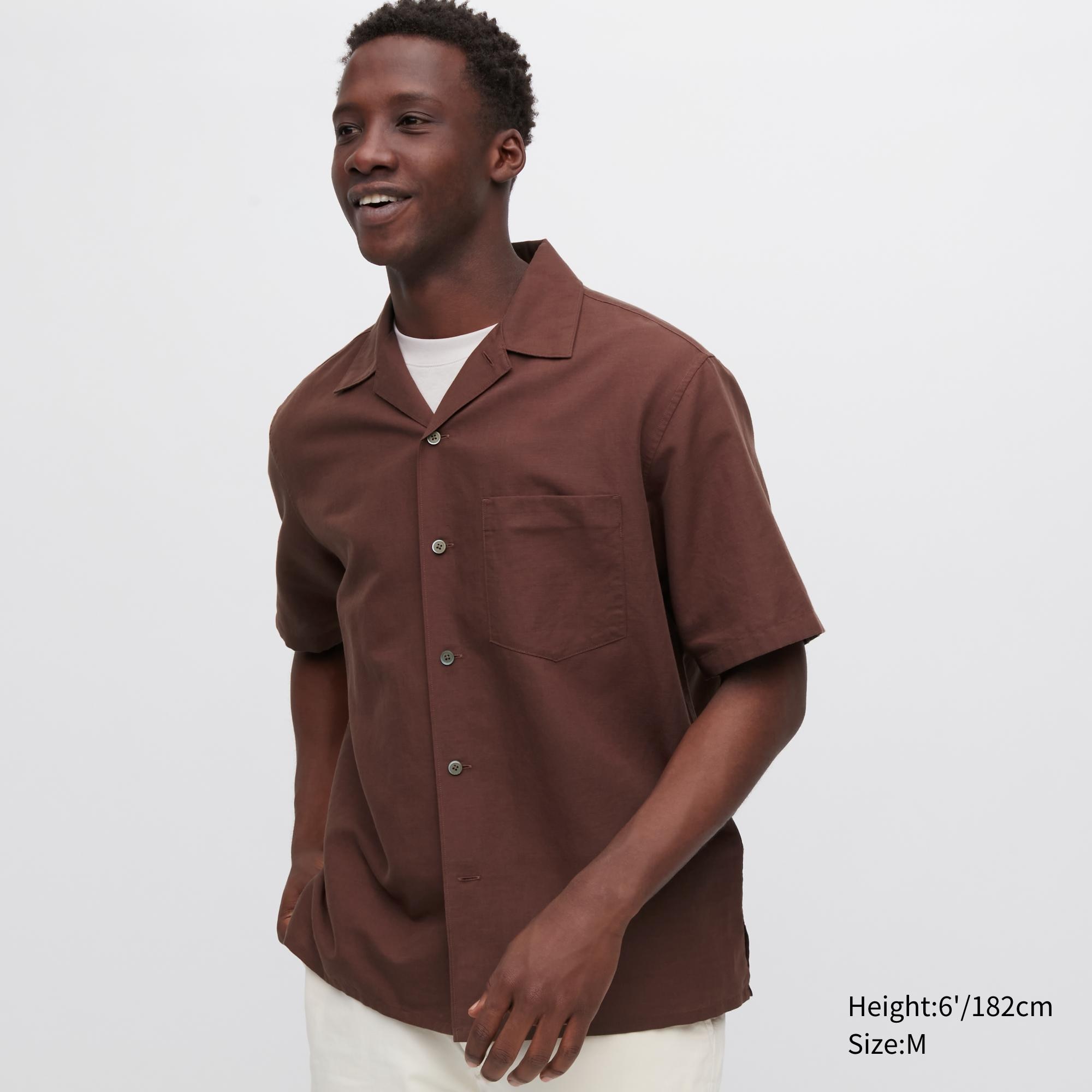 Рубашка мужская UNIQLO 455968COL36 коричневая L (доставка из-за рубежа)