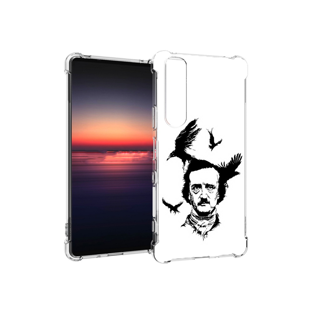 

Чехол MyPads Tocco для Sony Xperia 1 III Эдгар Аллан черно белый (PT162368.229.204), Прозрачный, Tocco