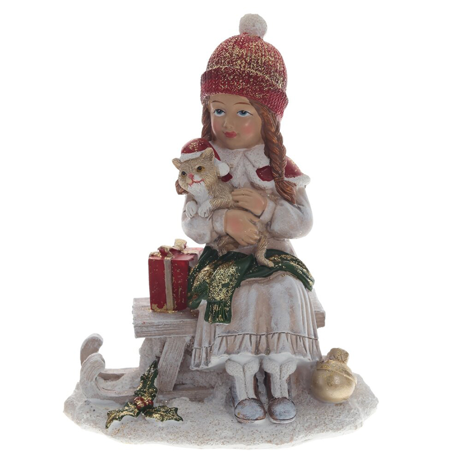 

Фигурка декоративная Девочка Remeco, полимер, 17x13,5x9 см, Белый;красный, Ремеко-Фигурки2-76