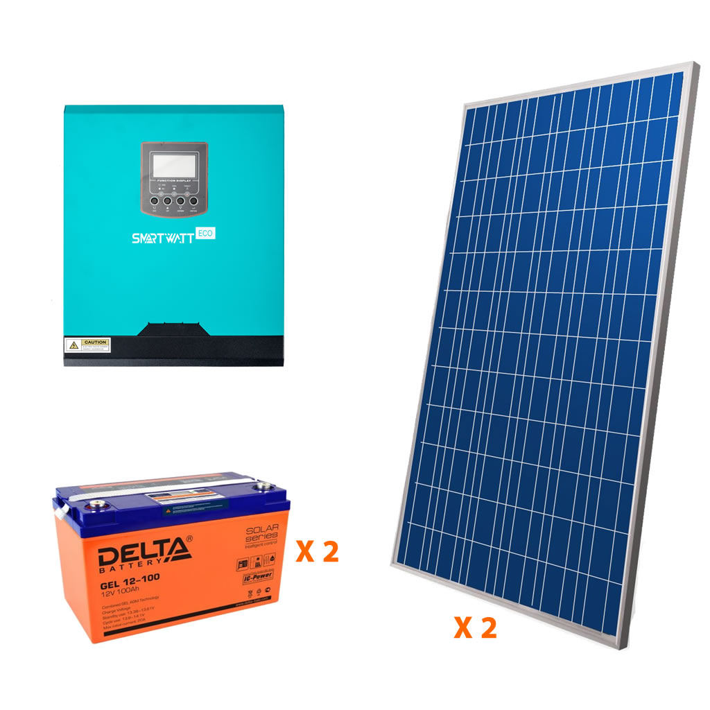 

Солнечная электростанция 3.1 кВт*ч в сутки ECO GEL PWM, SS3.1kVtECOGELPWM