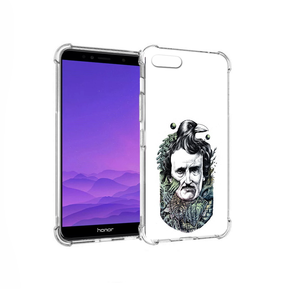 

Чехол MyPads Tocco для Honor 7A Эдгар Аллан с вороном (PT111206.25.203), Прозрачный, Tocco