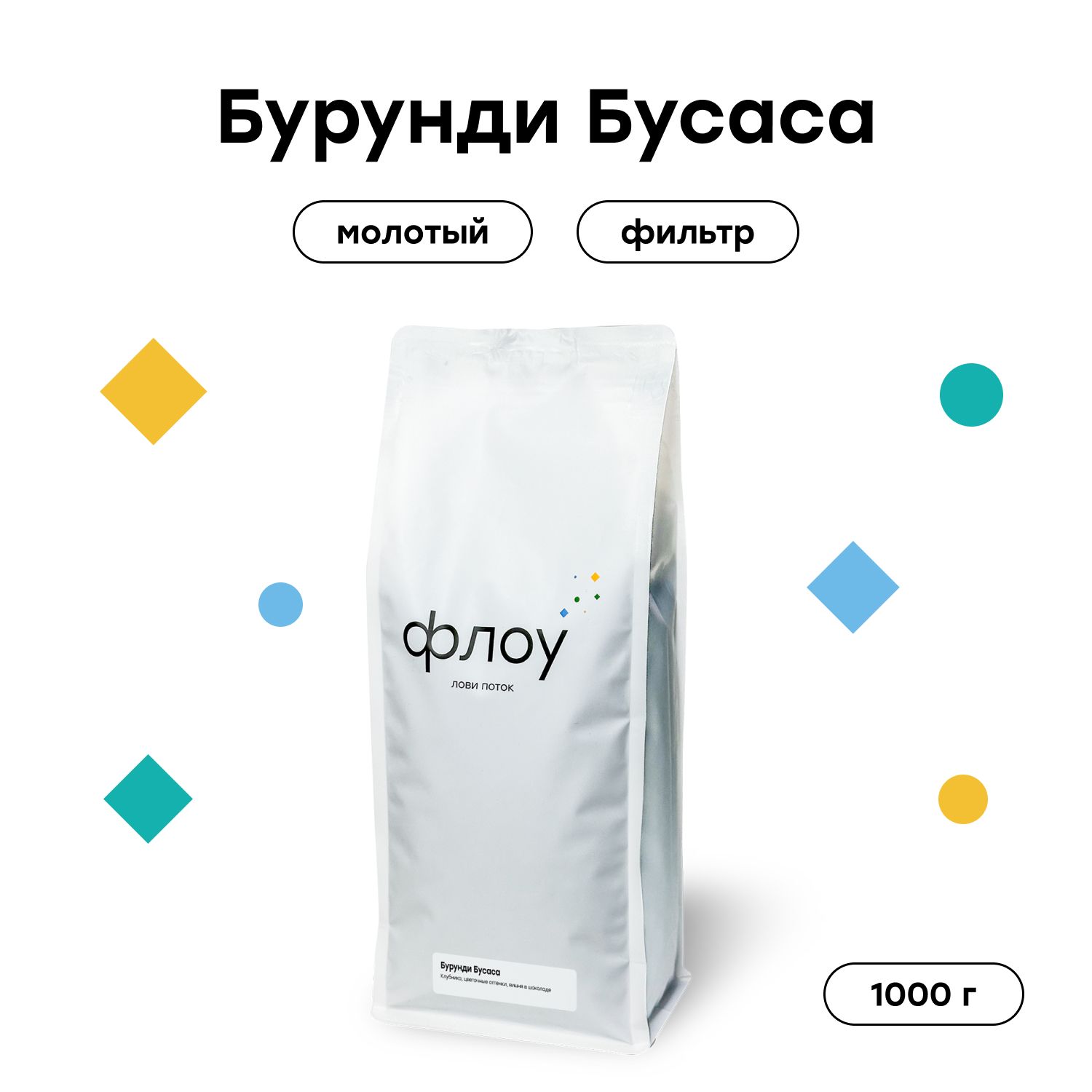 Кофе молотый ФЛОУ Бурунди Бусаса, 1000 г