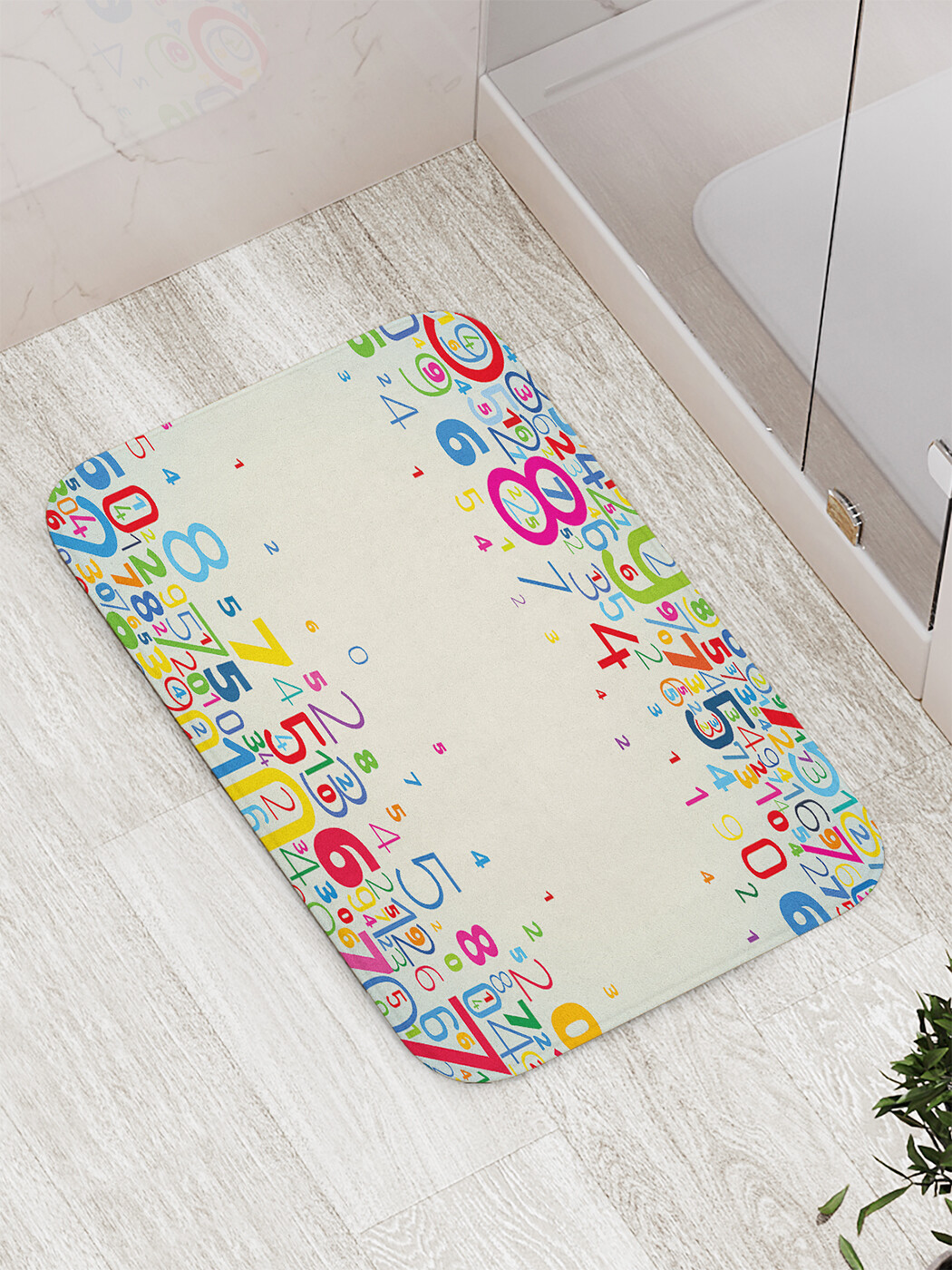 

Коврик противоскользящий JoyArty "Цветные цифры" для ванной, сауны, бассейна, 77х52 см, Цветные цифры
