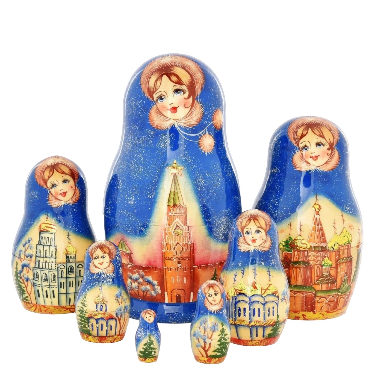 

Матрёшка 711 "Москва Спасская башня" 7мест, Разноцветный