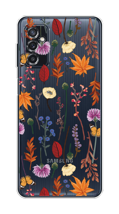 

Чехол на Samsung Galaxy M52 "Orange Purple flowers", Оранжевый;красный;розовый;желтый;прозрачный, 2104350-1