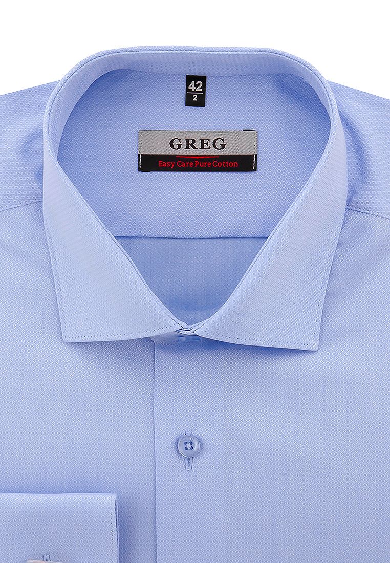 

Рубашка мужская Greg 01-00002828 голубая 44, Голубой, 01-00002828