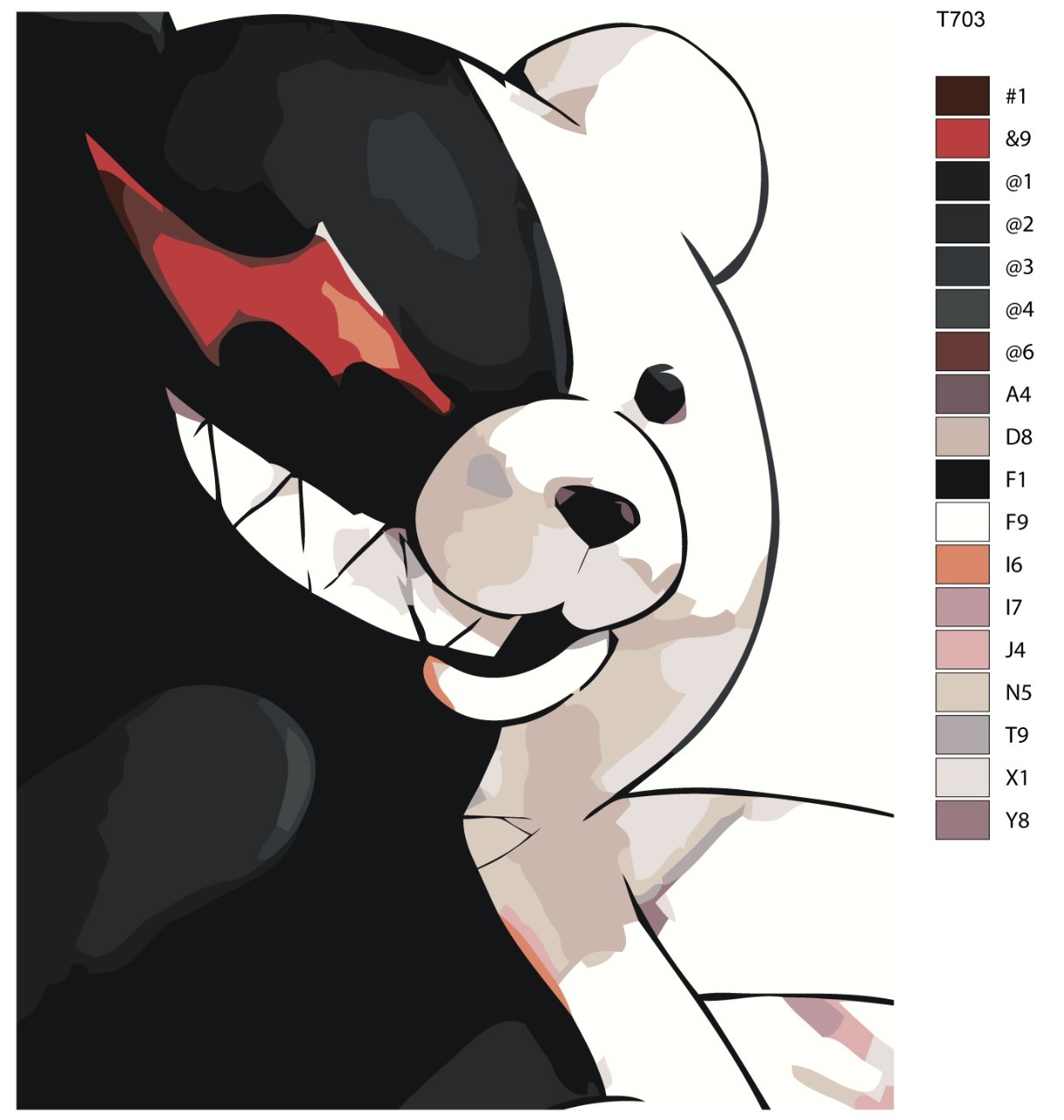 

Картина по номерам BRUSHES-PAINTS T703, Монокума. Аниме Данганронпа - Danganronpa