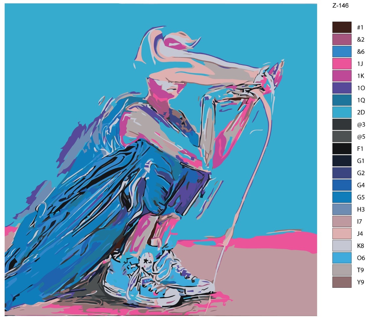 

Картина по номерам BRUSHES-PAINTS Z-146, Девушка в кроссовках