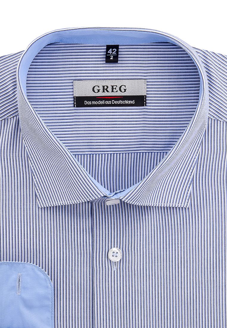 

Рубашка мужская Greg 01-00007943 голубая 40, Голубой, 01-00007943