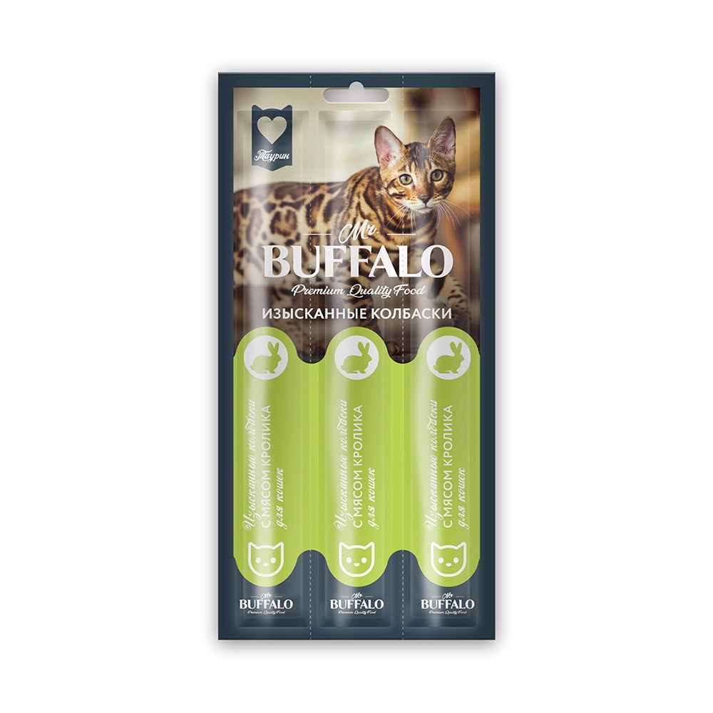 Лакомство для кошек Mr.BUFFALO изысканные колбаски говядина, утка 3шт.  - 20 шт