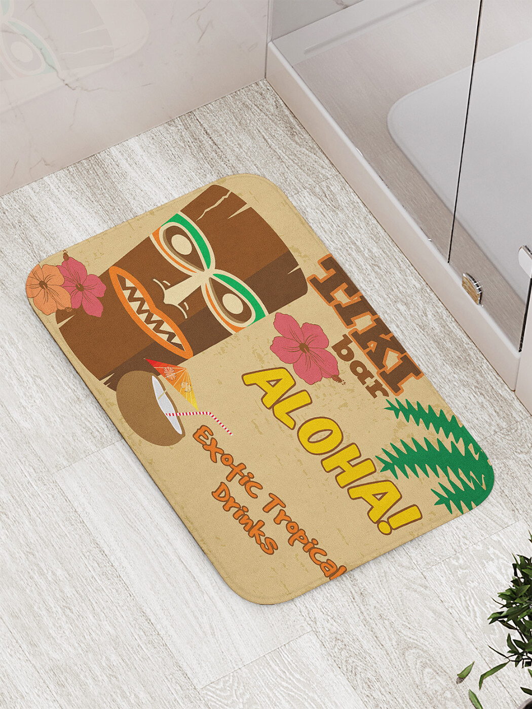 

Коврик противоскользящий JoyArty "Напитки тики-бара" для ванной, сауны, бассейна, 77х52 см, Напитки тики-бара